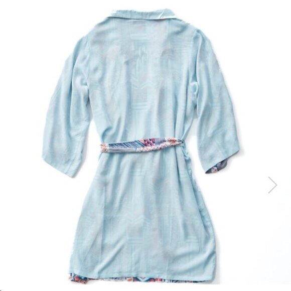 Vera Bradley | Blue Patchwork Bouquet Reversible Robe | Size Small/Medium - Picture 2 of 10